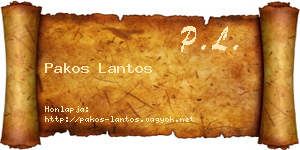 Pakos Lantos névjegykártya